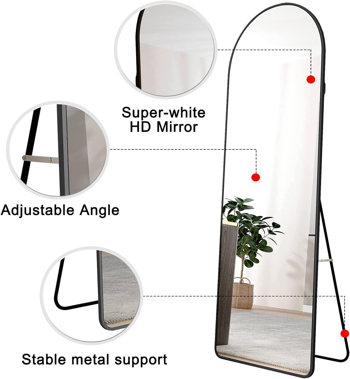 Arched mirror full body standing mirror standing wall mirror bedroom living room