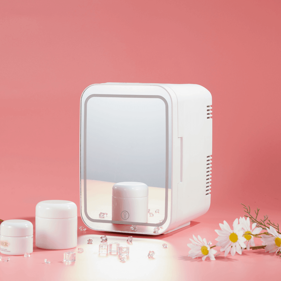 COOSEON® 4L Mini Beauty Fridge - White - 1st Mini Skincare Fridges With LED Mirror | COOSEON®