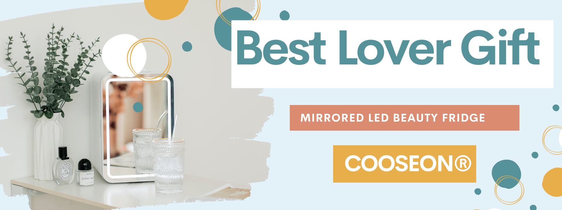 Best Lover Gift - COOSEON Mirrored Led Beauty Fridge - 1st Mini Skincare Fridges With LED Mirror | COOSEON®